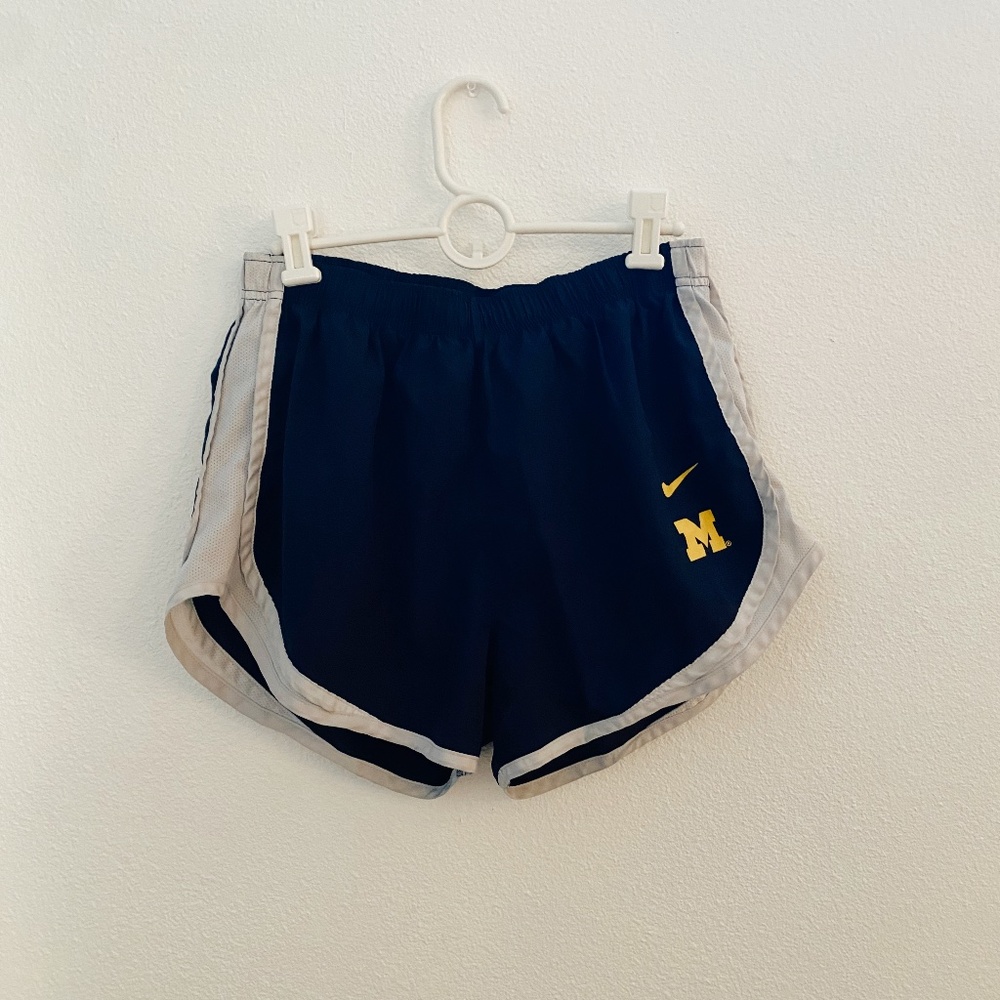 navy Michigan nike dri-fit tempo shorts